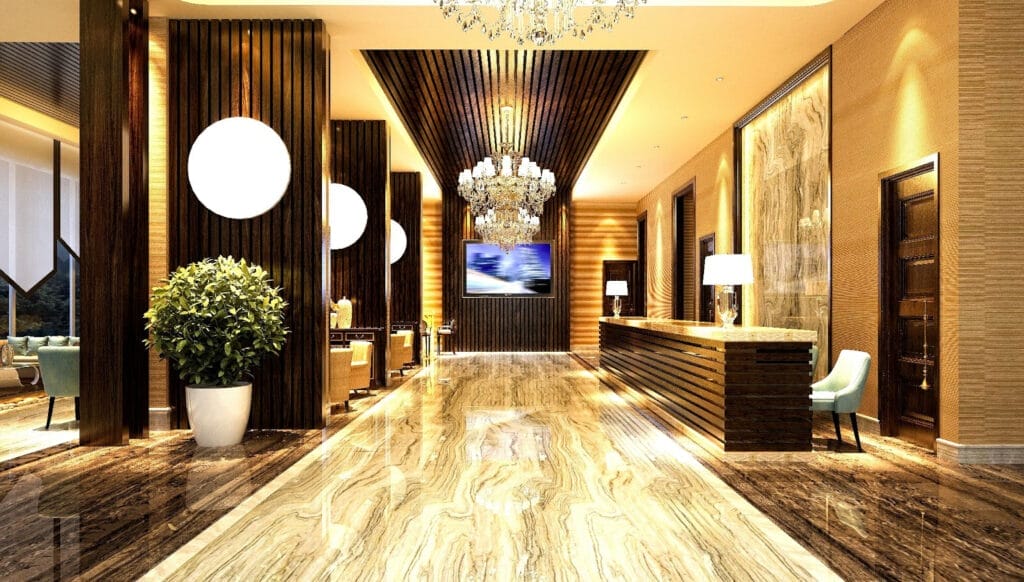 Luxury hotel lobby 